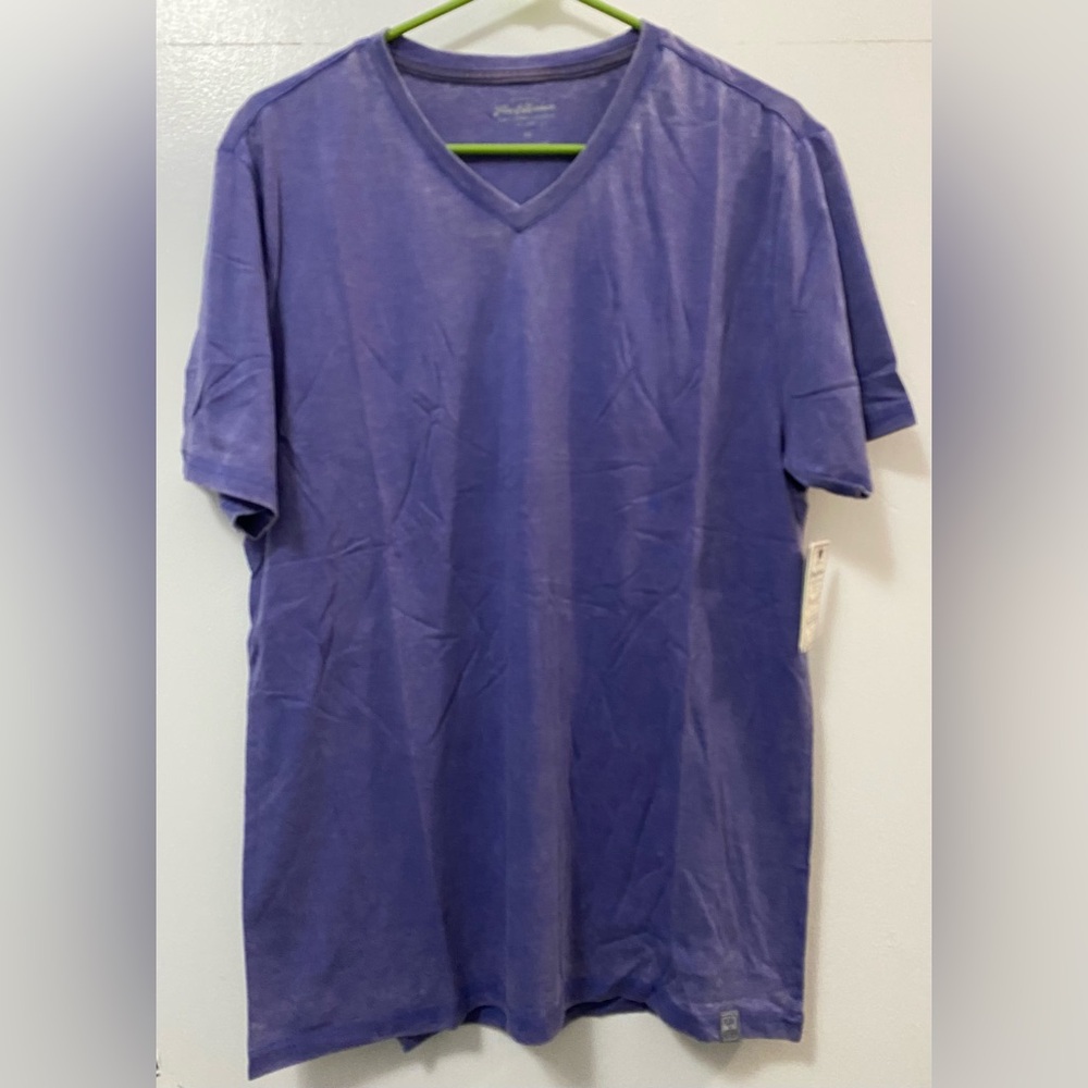 Flag & Anthem Men's Blue V-Neck Short Sleeve T Shirt Top Size Medium